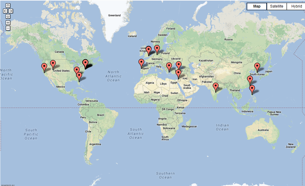 location map of recent visitors
